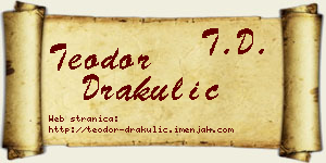 Teodor Drakulić vizit kartica